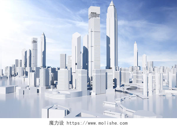 c4d商务城市群建筑立体空间海报背景立体空间背景